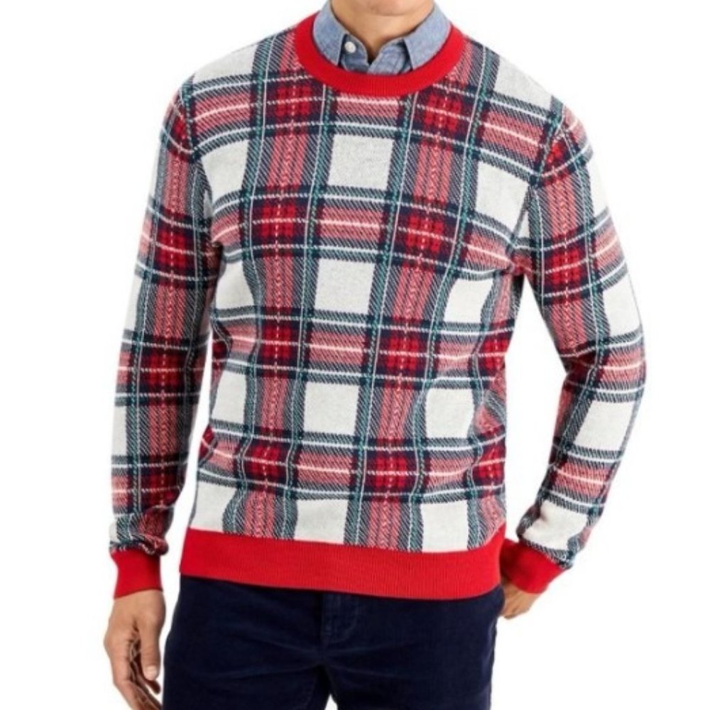 NWT Men's Charter Club Tartan Plaid Sweater